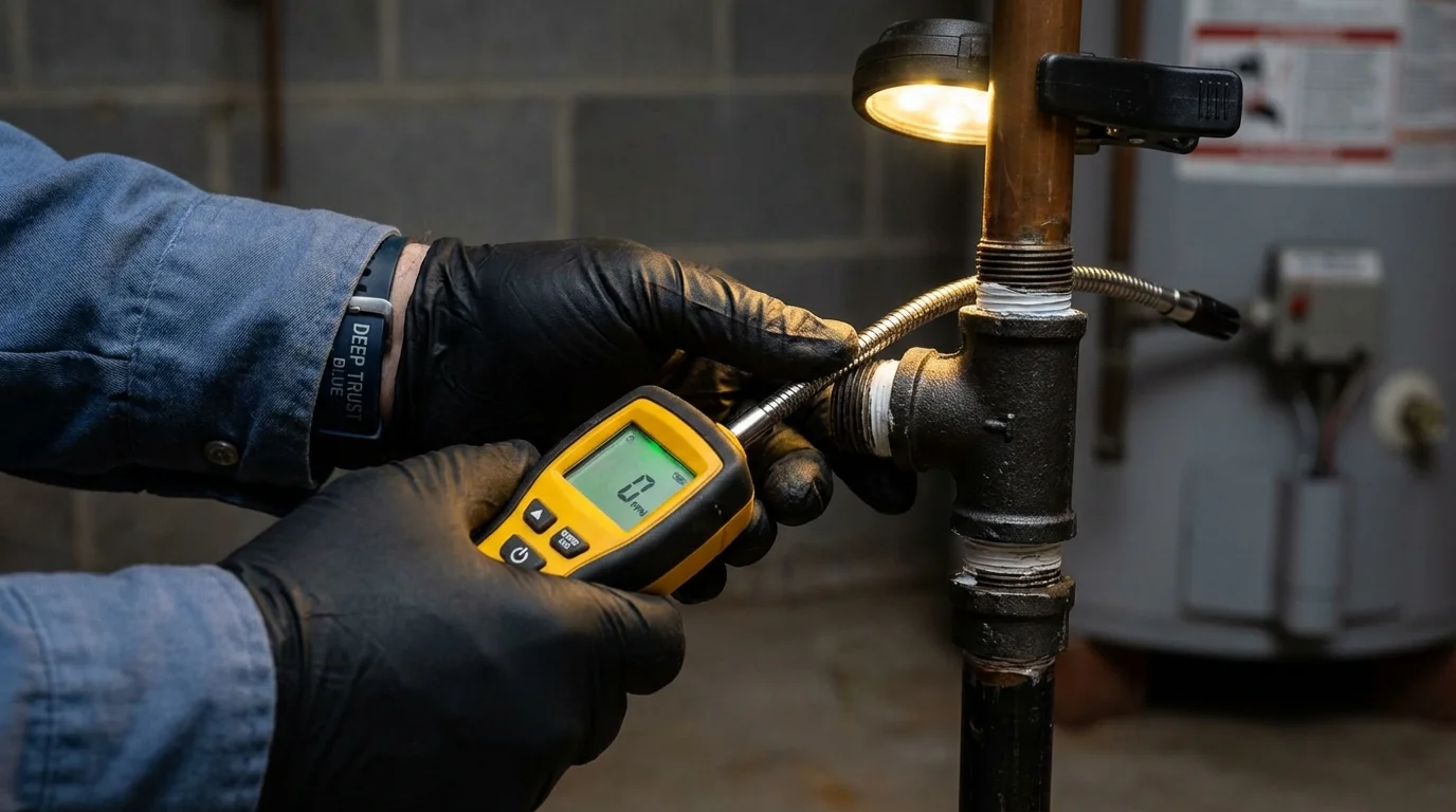 Gas leak detection with electronic sniffer by Johns Plumbing LLC in Warrenton