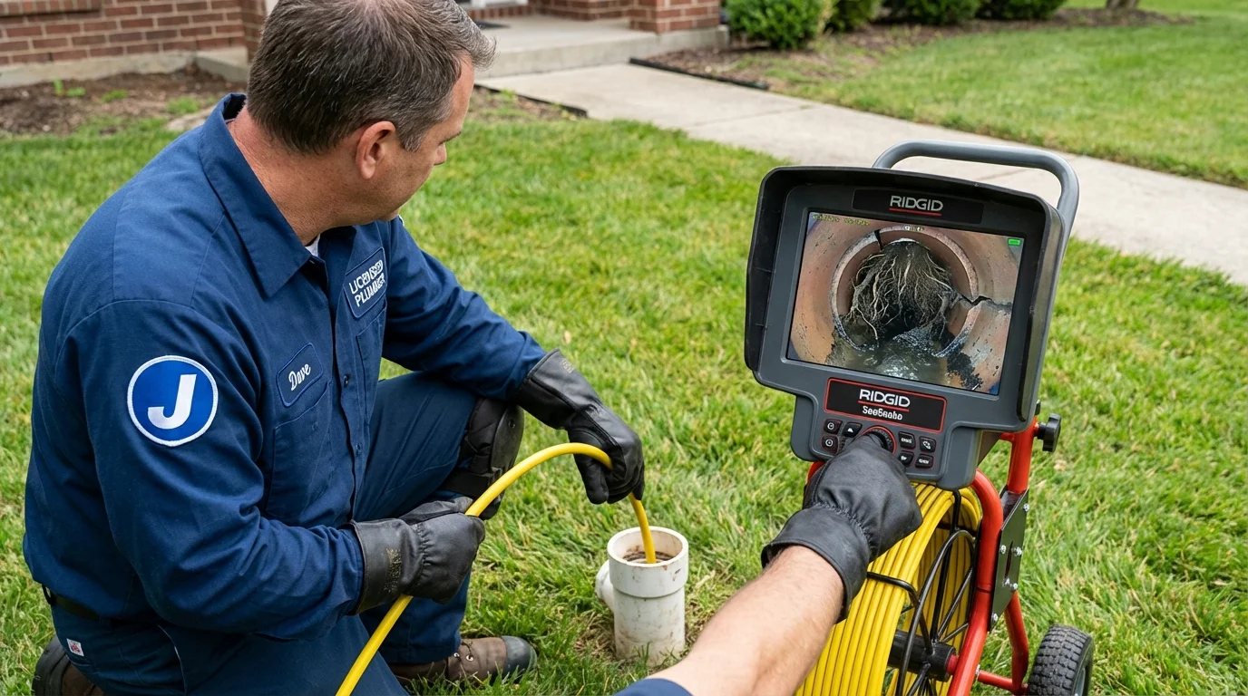 Sewer camera inspection being performed by Johns Plumbing LLC in Warrenton