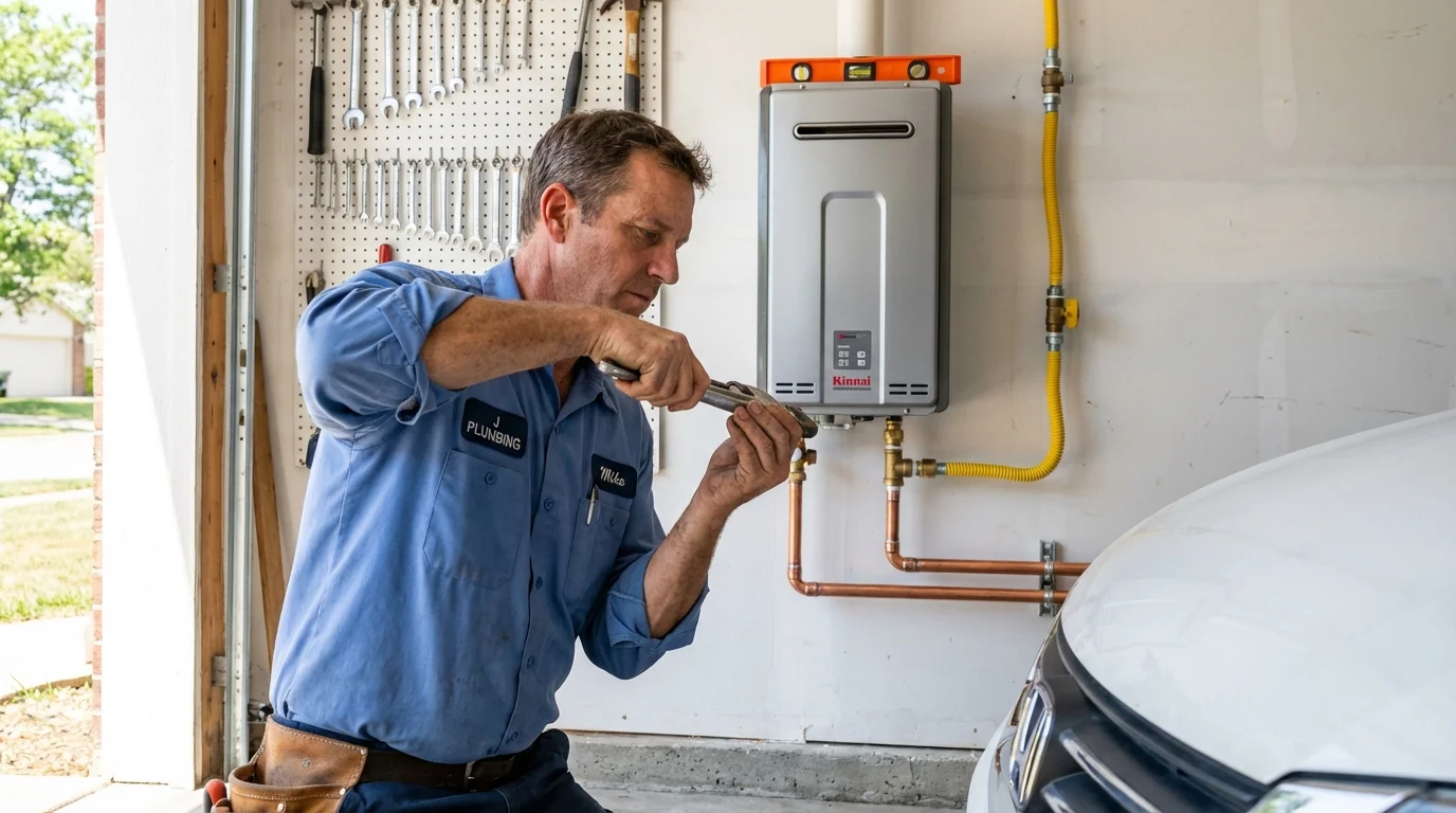 Tankless water heater installation by a Johns Plumbing LLC plumber in Warrenton